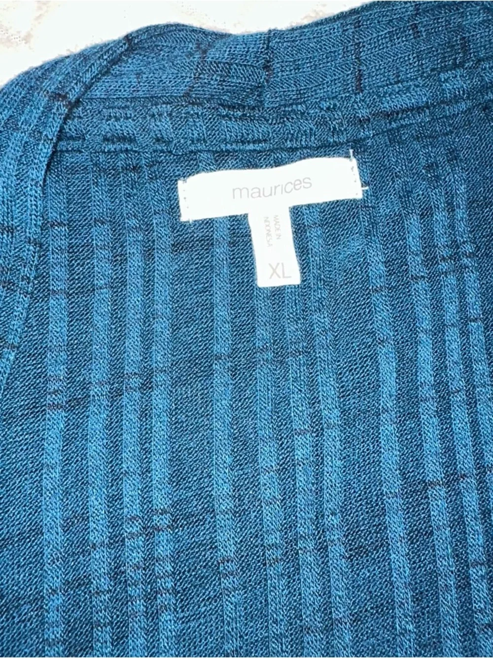 Maurices Dark Teal Blue Size XL Ribbed Extra Long Button Cardigan - Picture 6 of 10